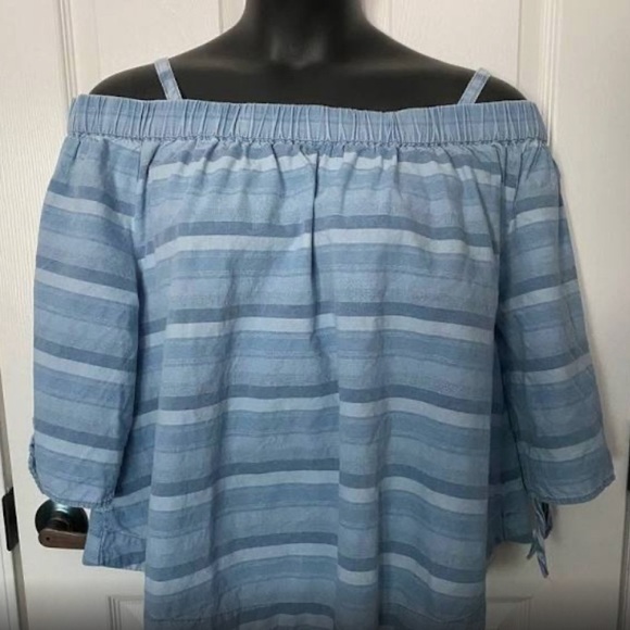 Lane Bryant off-shoulder denim top, size 18/20 - Picture 1 of 8